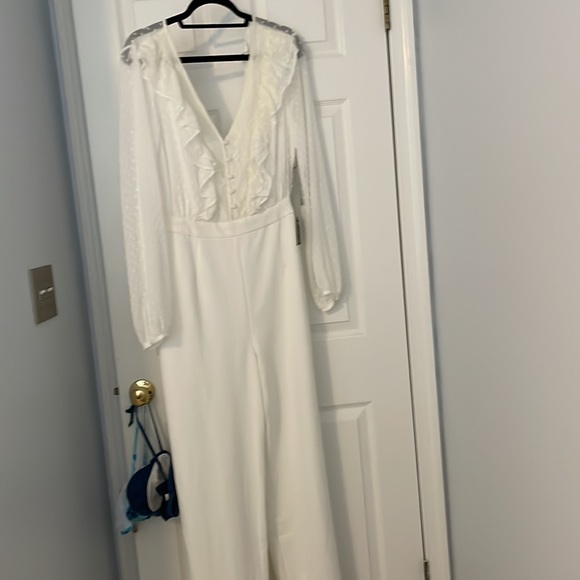 NWT - Lulus lace top jumpsuit wide leg flattering set new with tags. Never worn - Picture 2 of 2